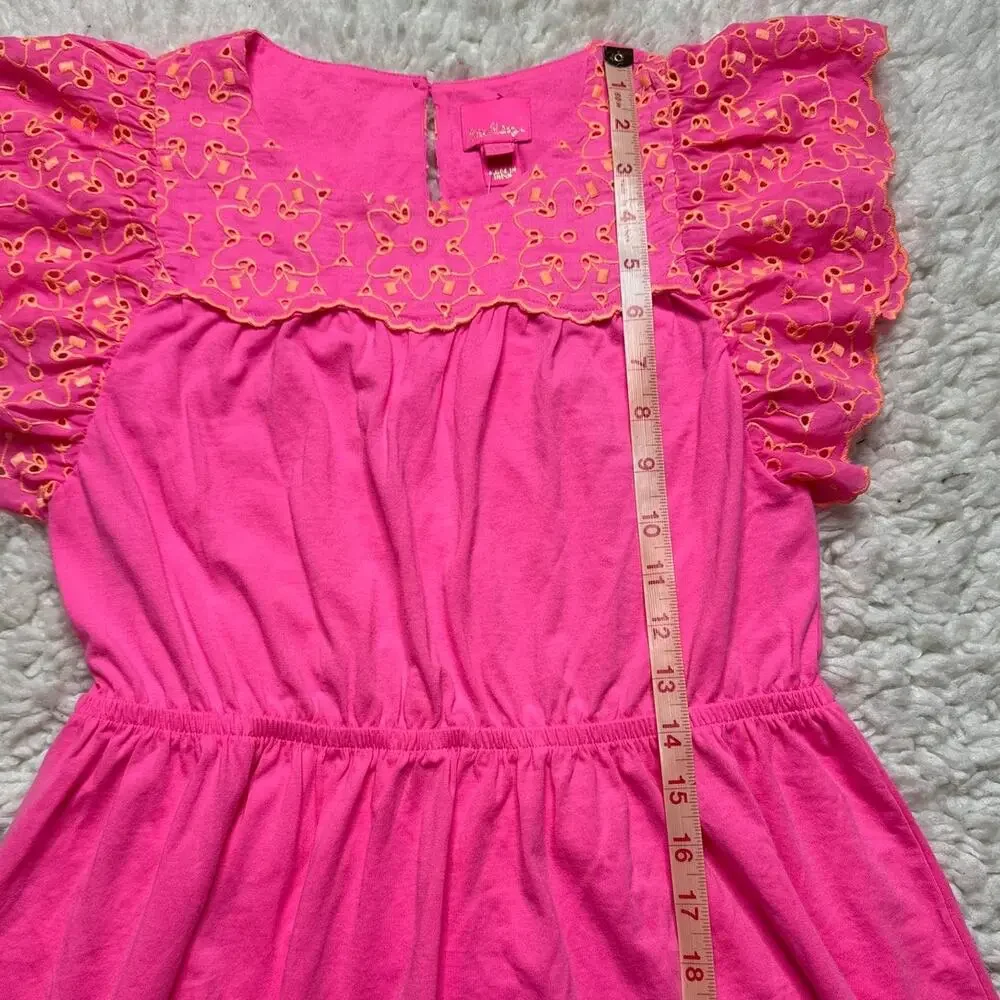Lilly Pulitzer Little Girl Dress NWT Pink Orange Flutter Sleeve Sundress Cute